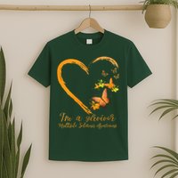 Teal Butterfly Heart Survivor Multiple Sclerosis Awareness T-Shirt
