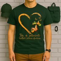 Teal Butterfly Heart Survivor Multiple Sclerosis Awareness T-Shirt