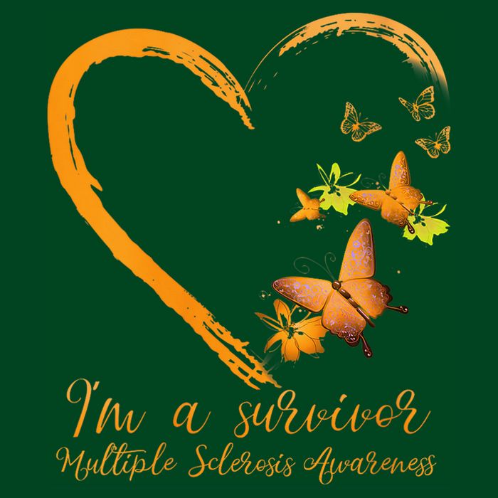 Teal Butterfly Heart Survivor Multiple Sclerosis Awareness T-Shirt