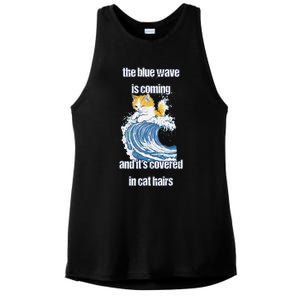 The Blue Humor Wave Is Coming Covered In Cat Hairs Kamala Ladies PosiCharge Tri-Blend Wicking Tank