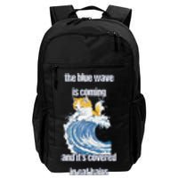 The Blue Humor Wave Is Coming Covered In Cat Hairs Kamala Daily Commute Backpack