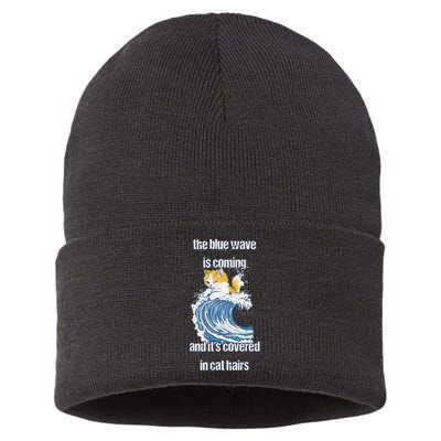 The Blue Humor Wave Is Coming Covered In Cat Hairs Kamala Sustainable Knit Beanie