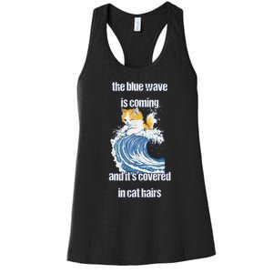 The Blue Humor Wave Is Coming Covered In Cat Hairs Kamala Women's Racerback Tank