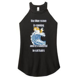 The Blue Humor Wave Is Coming Covered In Cat Hairs Kamala Women's Perfect Tri Rocker Tank