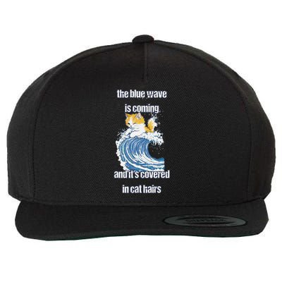 The Blue Humor Wave Is Coming Covered In Cat Hairs Kamala Wool Snapback Cap