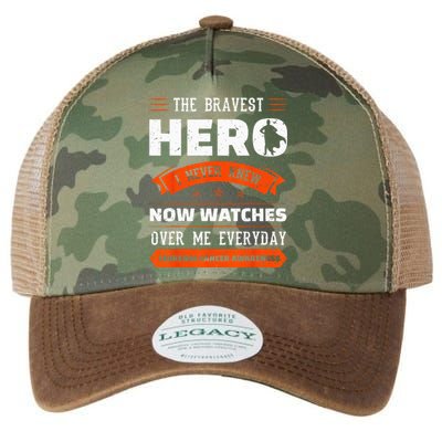 The Bravest Hero I Never Knew Leukemia Cancer Awareness Gift Legacy Tie Dye Trucker Hat