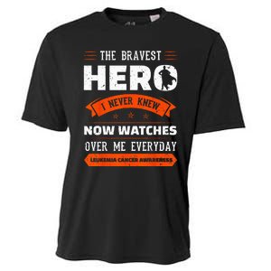 The Bravest Hero I Never Knew Leukemia Cancer Awareness Gift Cooling Performance Crew T-Shirt