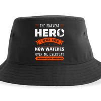 The Bravest Hero I Never Knew Leukemia Cancer Awareness Gift Sustainable Bucket Hat