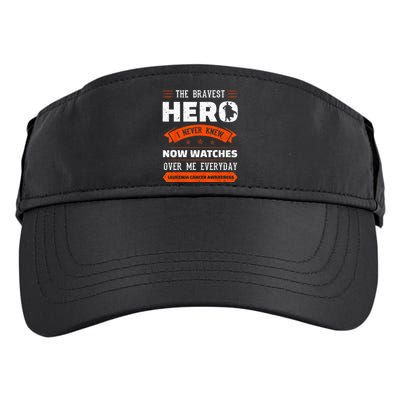 The Bravest Hero I Never Knew Leukemia Cancer Awareness Gift Adult Drive Performance Visor