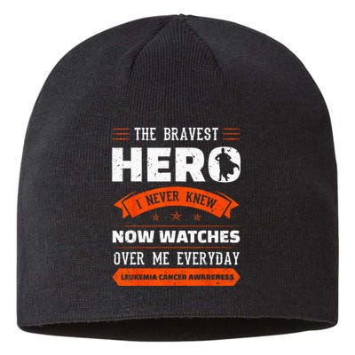 The Bravest Hero I Never Knew Leukemia Cancer Awareness Gift Sustainable Beanie