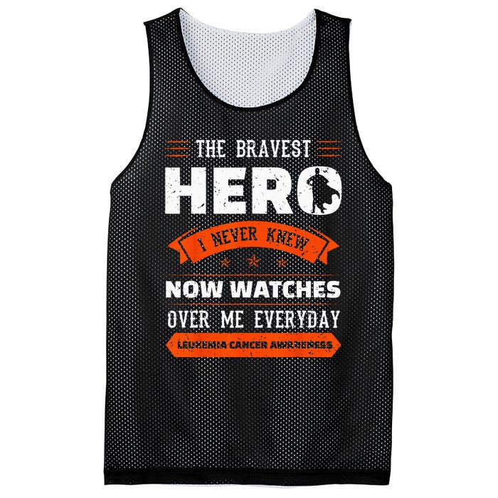 The Bravest Hero I Never Knew Leukemia Cancer Awareness Gift Mesh Reversible Basketball Jersey Tank