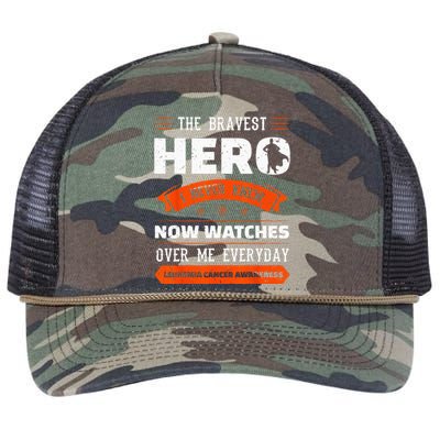 The Bravest Hero I Never Knew Leukemia Cancer Awareness Gift Retro Rope Trucker Hat Cap