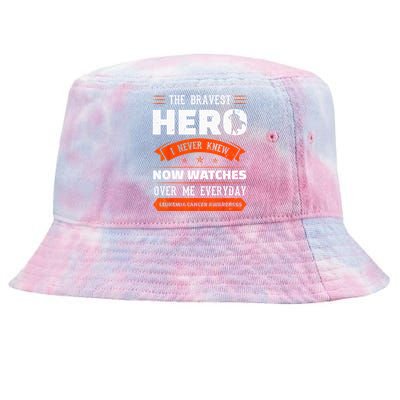 The Bravest Hero I Never Knew Leukemia Cancer Awareness Gift Tie-Dyed Bucket Hat