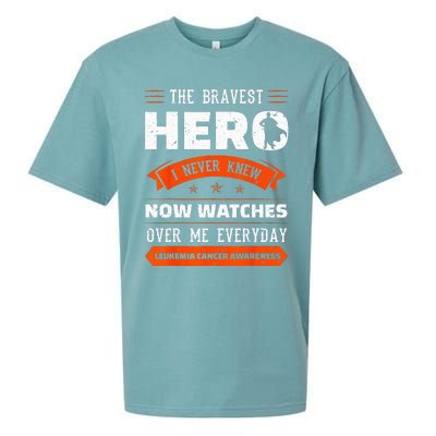 The Bravest Hero I Never Knew Leukemia Cancer Awareness Gift Sueded Cloud Jersey T-Shirt