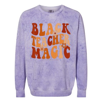 Teacher Black History Month Black Teacher Magic Colorblast Crewneck Sweatshirt