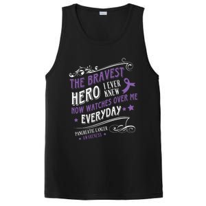 The Bravest Hero Watch Over Me Everyday Pancreatic Cancer Gift PosiCharge Competitor Tank