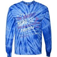 The Bravest Hero Watch Over Me Everyday Pancreatic Cancer Gift Tie-Dye Long Sleeve Shirt