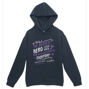 The Bravest Hero Watch Over Me Everyday Pancreatic Cancer Gift Urban Pullover Hoodie