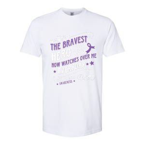 The Bravest Hero Watch Over Me Everyday Pancreatic Cancer Gift Softstyle CVC T-Shirt