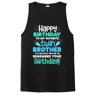 Twins Brother Happy Birthday To My Twin Brother BDay Party PosiCharge Competitor Tank