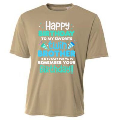 Twins Brother Happy Birthday To My Twin Brother BDay Party Cooling Performance Crew T-Shirt