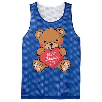 Teddy Bear Happy Valentines's Day Gift Mesh Reversible Basketball Jersey Tank