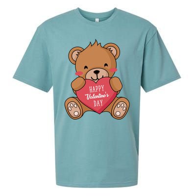 Teddy Bear Happy Valentines's Day Gift Sueded Cloud Jersey T-Shirt