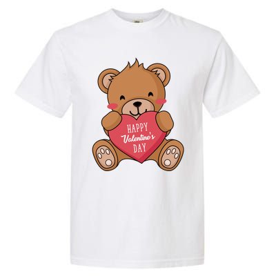 Teddy Bear Happy Valentines's Day Gift Garment-Dyed Heavyweight T-Shirt