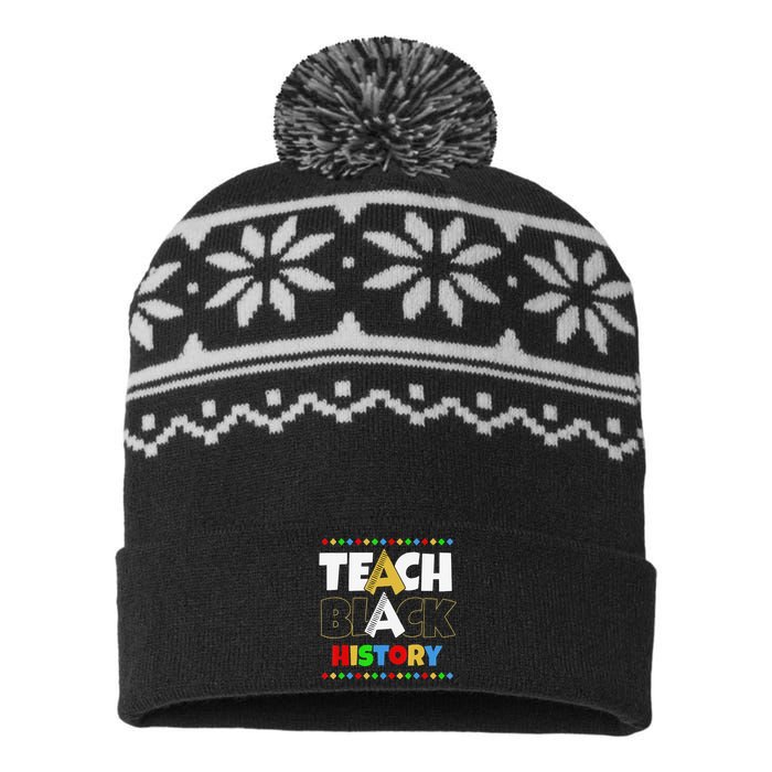 Teach Black History Black Proud Pride African American BHM USA-Made Snowflake Beanie