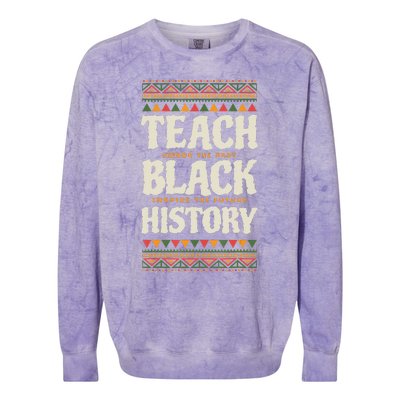 Teach Black History Colorblast Crewneck Sweatshirt