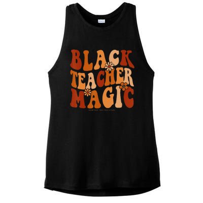 Teacher Black History Month  Black Teacher Magic Ladies PosiCharge Tri-Blend Wicking Tank