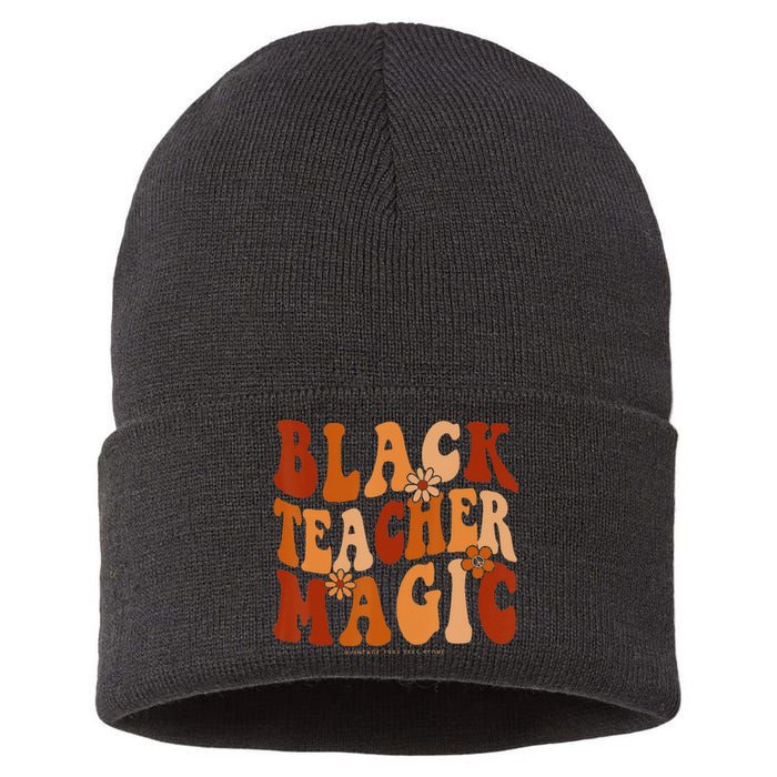 Teacher Black History Month  Black Teacher Magic Sustainable Knit Beanie