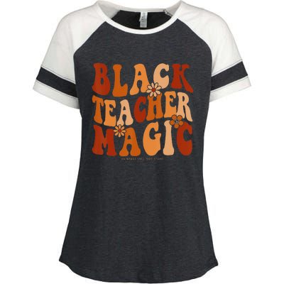 Teacher Black History Month  Black Teacher Magic Enza Ladies Jersey Colorblock Tee