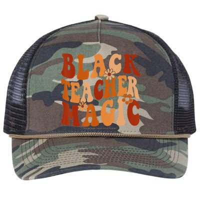 Teacher Black History Month  Black Teacher Magic Retro Rope Trucker Hat Cap