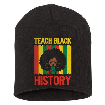 Teach Black History Month Gift Black Woman Short Acrylic Beanie