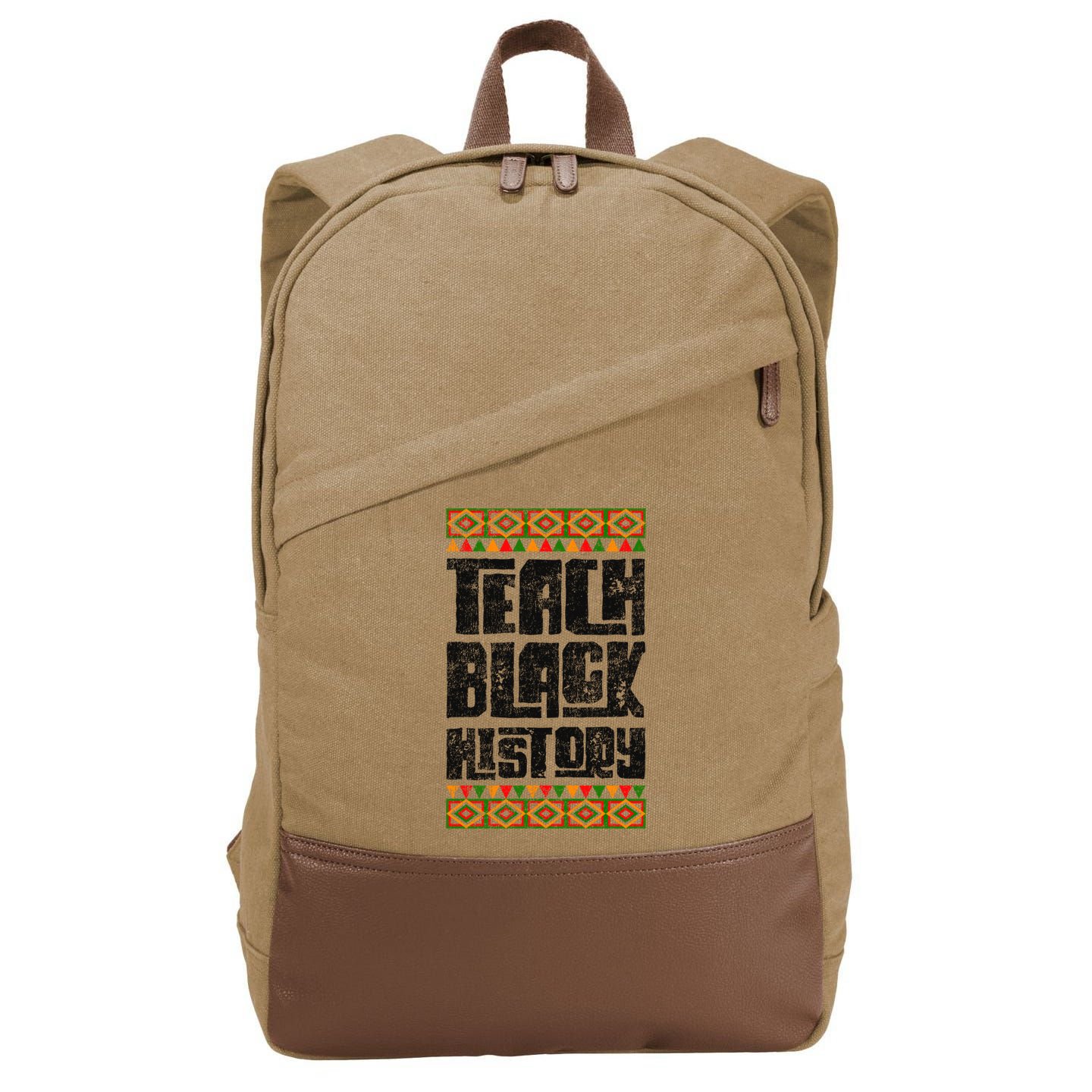 Teach Black History Great Gift Cotton Canvas Backpack