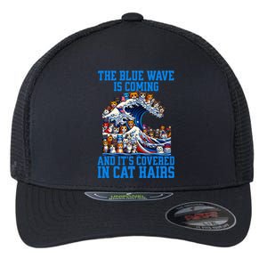 The Blue Humor Wave Is Coming Covered In Cat Hairs Kamala Flexfit Unipanel Trucker Cap