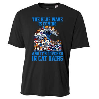 The Blue Humor Wave Is Coming Covered In Cat Hairs Kamala Cooling Performance Crew T-Shirt