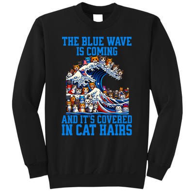 The Blue Humor Wave Is Coming Covered In Cat Hairs Kamala Sweatshirt