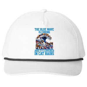 The Blue Humor Wave Is Coming Covered In Cat Hairs Kamala Snapback Five-Panel Rope Hat