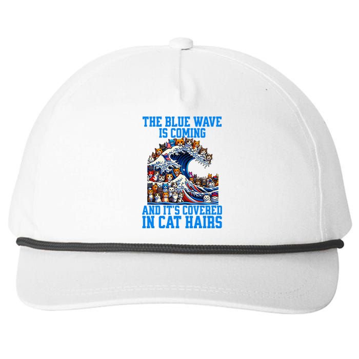 The Blue Humor Wave Is Coming Covered In Cat Hairs Kamala Snapback Five-Panel Rope Hat