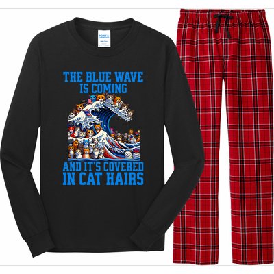 The Blue Humor Wave Is Coming Covered In Cat Hairs Kamala Long Sleeve Pajama Set