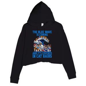 The Blue Humor Wave Is Coming Covered In Cat Hairs Kamala Crop Fleece Hoodie