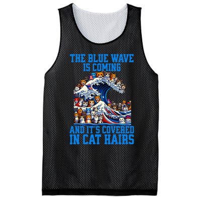 The Blue Humor Wave Is Coming Covered In Cat Hairs Kamala Mesh Reversible Basketball Jersey Tank