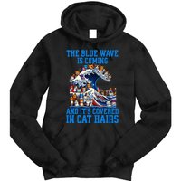 The Blue Humor Wave Is Coming Covered In Cat Hairs Kamala Tie Dye Hoodie