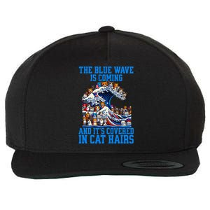 The Blue Humor Wave Is Coming Covered In Cat Hairs Kamala Wool Snapback Cap