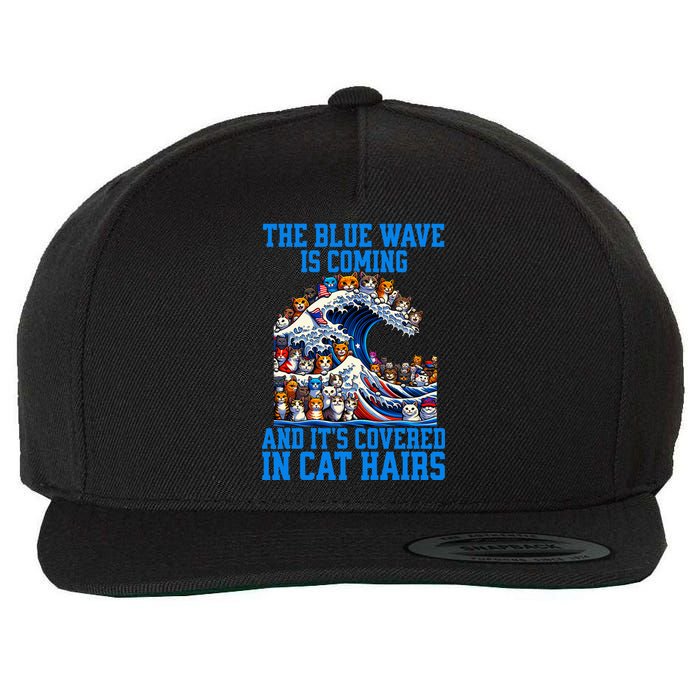 The Blue Humor Wave Is Coming Covered In Cat Hairs Kamala Wool Snapback Cap