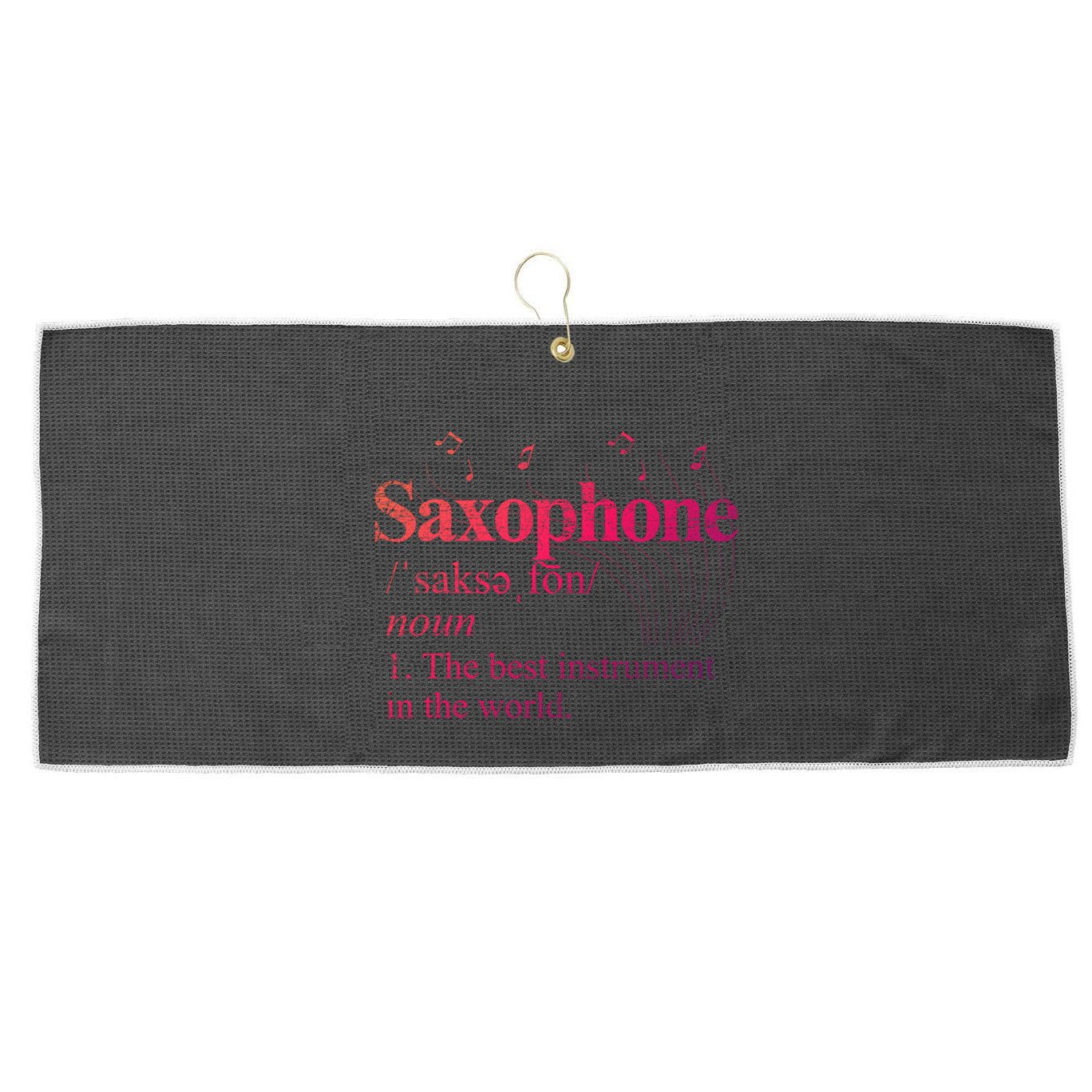 The Best Instrut In The World Saxophone Gift Large Microfiber Waffle Golf Towel
