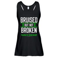 Traumatic Brain Injury Awareness Bruised Broken Green Ribbon Ladies Essential Flowy Tank