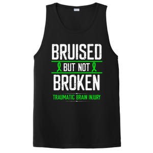 Traumatic Brain Injury Awareness Bruised Broken Green Ribbon PosiCharge Competitor Tank